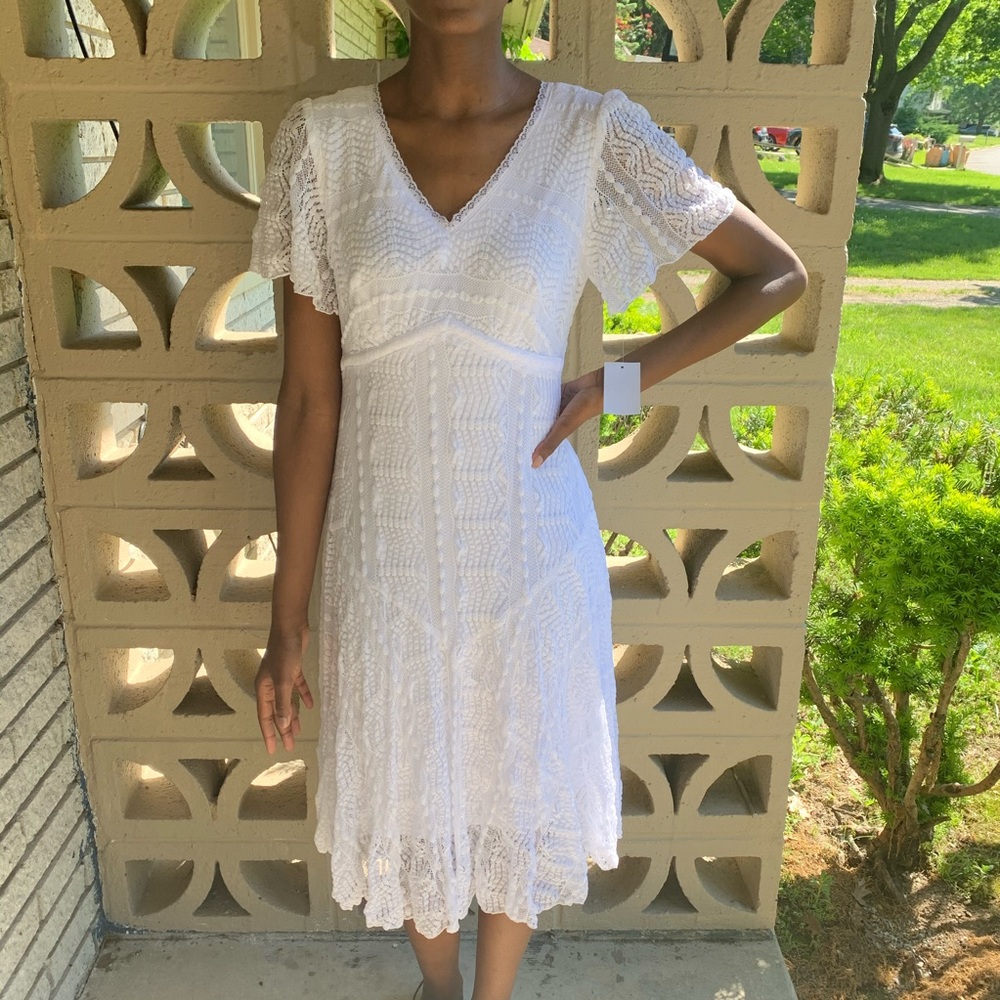 Lace white dress